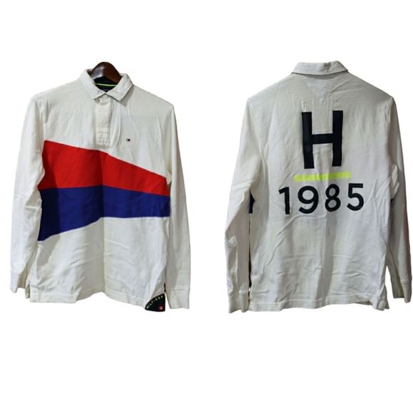Tommy Hilfiger Sailing Polo Flag Red White & Blue Shirt Small - Picture 1 of 13